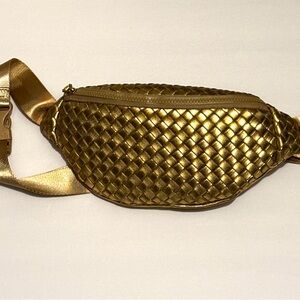 Gold Woven Belt Bag Mardi Gras